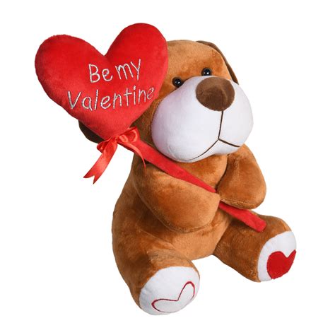 Buy Ultra Stuffed Sitting Dog Holding Red Heart Be Mine Valentine Plush