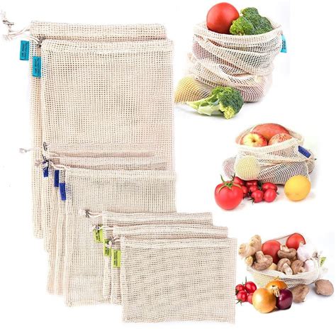 Reusable Mesh Produce Bags Zero Waste Eco Friendly Natural And Healthy