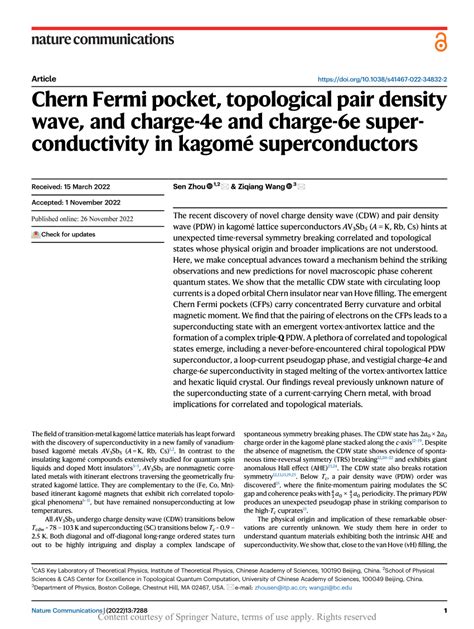 Pdf Chern Fermi Pocket Topological Pair Density Wave And Charge E