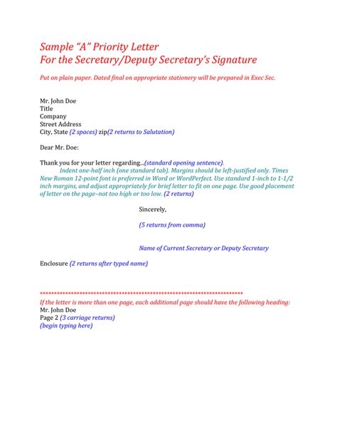 Sample Cover Memo For A Priority Letter In Word And Pdf Formats