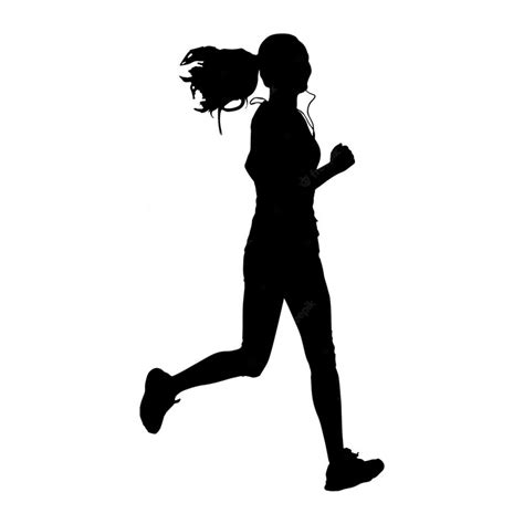 Premium Vector | Running silhouette woman