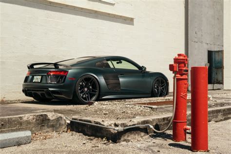 2017 Audi R8 V10 Plus Green Camouflage Matte Vossen Forged Wheels