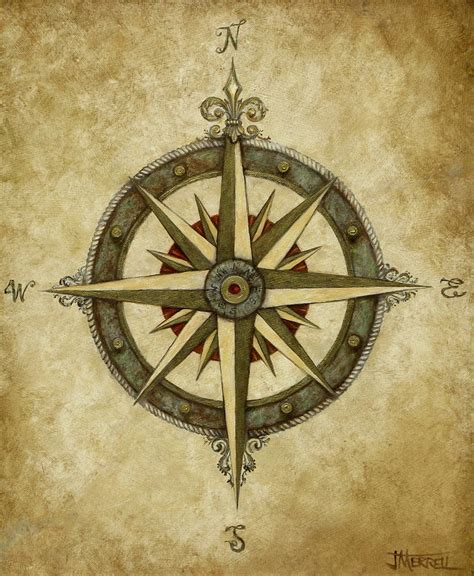 Compass Rose Painting By Judy Merrell