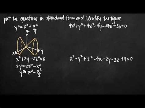 Reducing A Quadric Surface Equation To Standard Form Kristakingmath