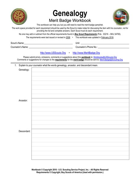 Bsa merit badge worksheet - Worksheets Library