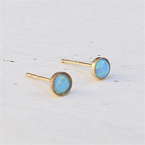 Blue Opal Earringsblue Opal Stud Earringstud Earringsopal Etsy Opal