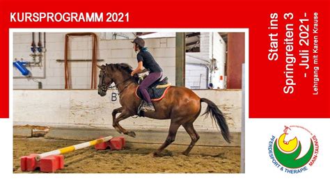 Reiten Lernen Start Ins Springreiten Teil Mit Karen Krause Juli