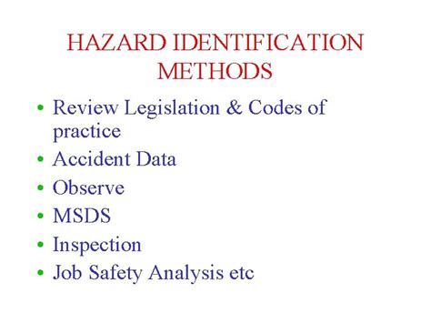 Hazard Identification Risk Assessment And Control Identify At