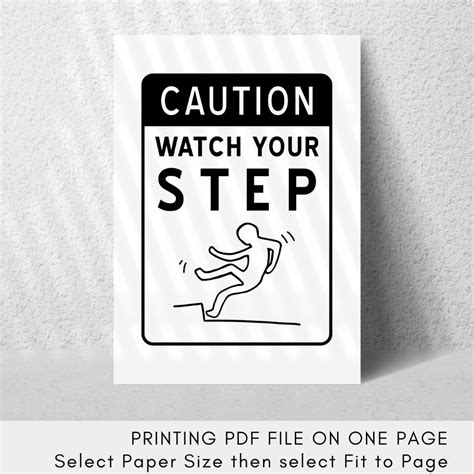 Watch Your Step Sign Simple Modern Svg