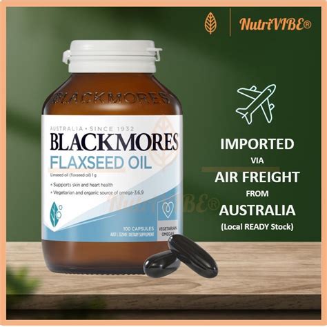 [ready Sg Stock] Blackmores Flaxseed Oil 1000mg 100 Capsules [vegetarian Friendly] Shopee