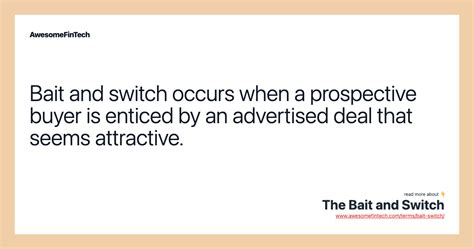 The Bait and Switch | AwesomeFinTech Blog