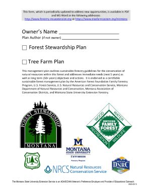 Fillable Online Stewardship Plan MSU Extension Forestry Fax Email