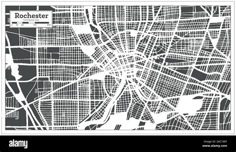 Rochester Usa City Map In Retro Style Outline Map Vector Illustration