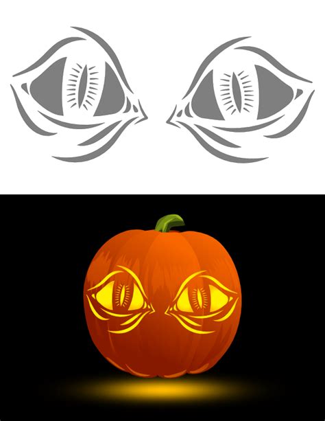 Printable Evil Eyes Pumpkin Stencil