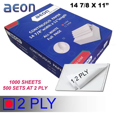 Aeon Ply Carbonless Continuous Form Paper Whole Sheets Sets