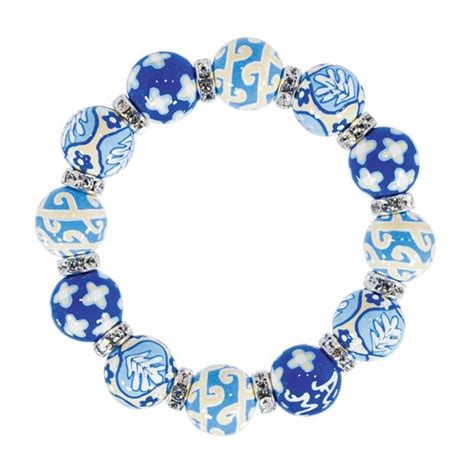 Desert Bloom Blue Classic Bracelet Clear Swarovski Crystals By Angela