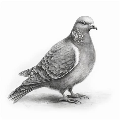 Premium Photo | Pencil sketch cute pigeon bird drawing ai generated