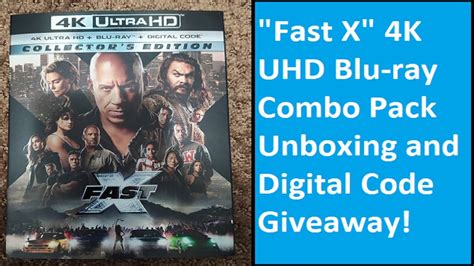 Fast X 4K UHD Blu Ray Combo Pack Collector S Edition Unboxing And