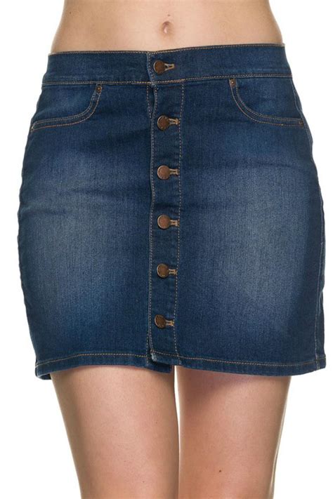 Wax Jean Basic Button Denim Skirt From Fayetteville By Gatsbys Boutique — Shoptiques