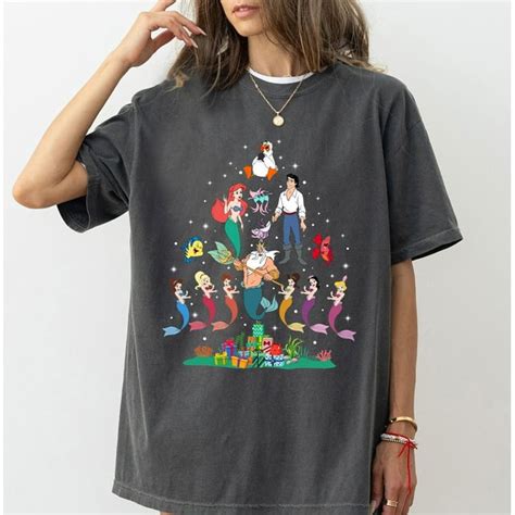 Disney The Little Mermaid Christmas Tree and Lights Shirt, Ariel ...