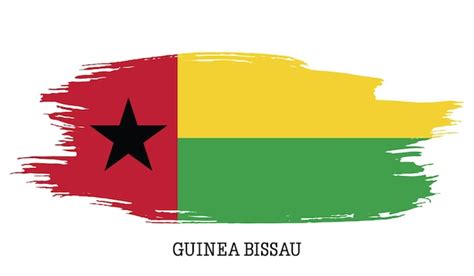 Premium Vector Guinea Bissau Flag Vector Grunge Paint Stroke