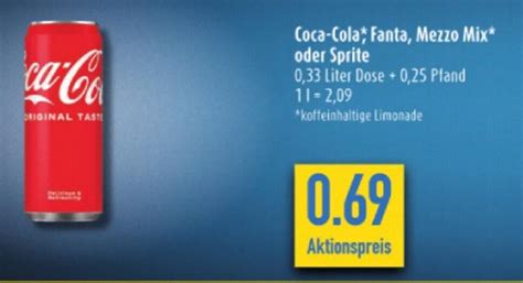 Coca Cola Fanta Mezzo Mix Oder Sprite 330ml Angebot Bei Diska