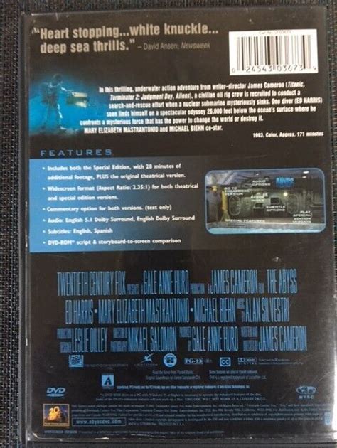 James Cameron S THE ABYSS 1989 Special Edition DVD Director S Cut