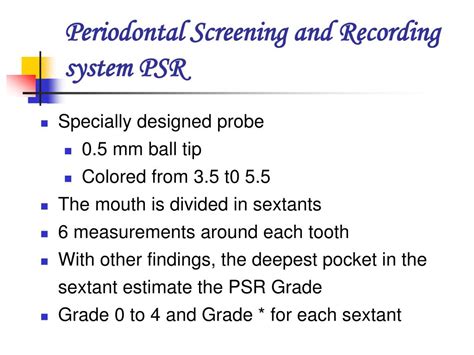 Periodontal Screening And Recording Chart A Visual Reference Of Charts