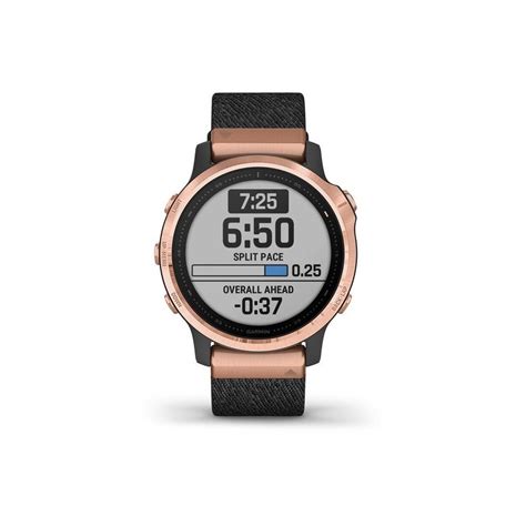 Garmin Fenix 6S SAPPHIRE Rose Gold Tone With Heathered Black Nylon