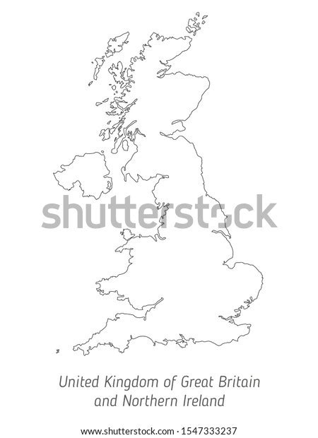 High Detailed Vector Map United Kingdom Stock Vector Royalty Free