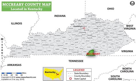 Mccreary County Map Kentucky