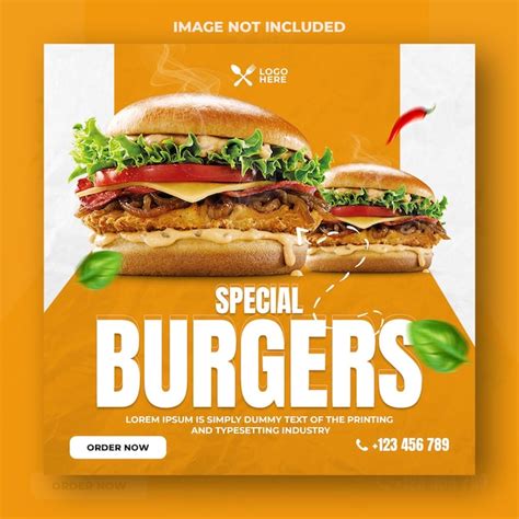 Premium Psd Psd Delicious Burger And Food Menu Social Media Banner Template