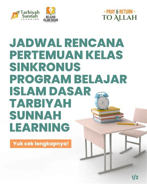 Jadwal Rencana Pertemuan Kelas Sinkronus Program Belajar Islam