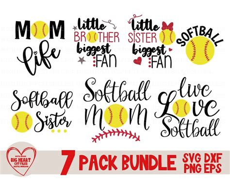 Softball Svg Bundle Softball Svg Softball Png Softball Dxf Etsy