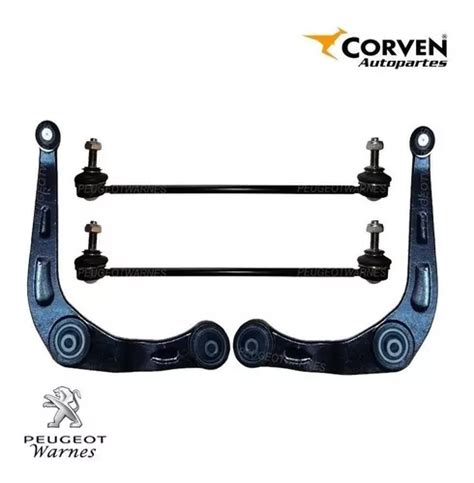 Kit 2 Bieletas 2 Parrillas Susp Corven Peugeot 207 Compact Cuotas