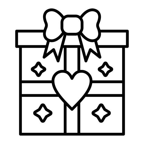 Gift Box Line Icon Vector Art At Vecteezy