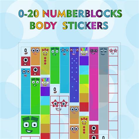 Numberblocks Face Stickers Etsy