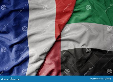 Big Waving Realistic National Colorful Flag Of France And National Flag