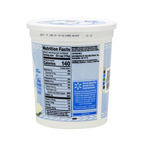 Great Value Plain Greek Nonfat Yogurt Nutrition Facts Besto Blog