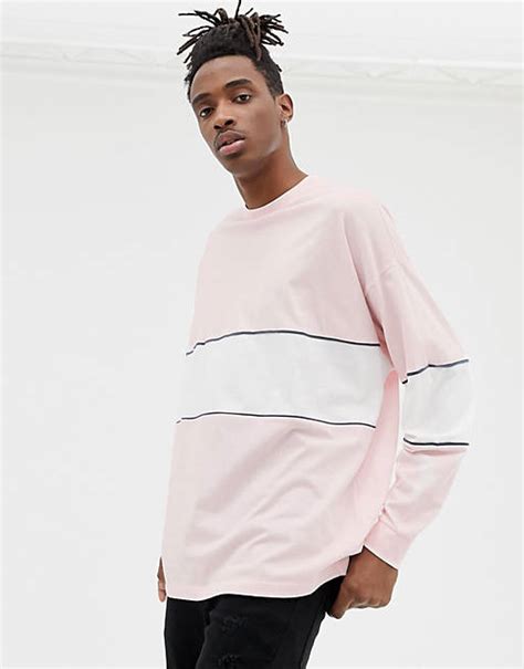 Asos Design Organic Oversized Longline Long Sleeve T Shirt With Colour