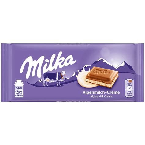 Milka Alpenmilch Creme Schokolade G Oz Milka Tafel