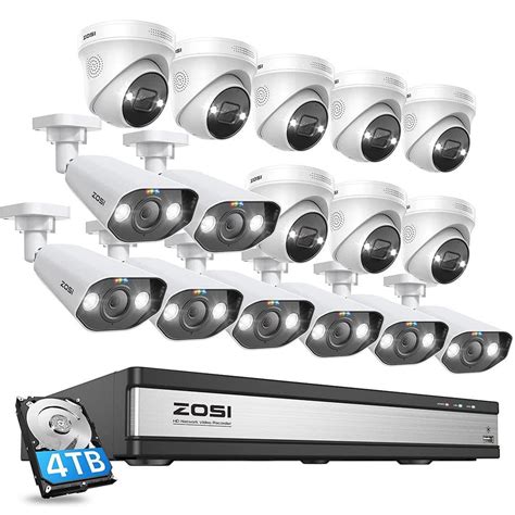 Zosi K Uhd Channel Poe Tb Nvr Security Camera System With Wired