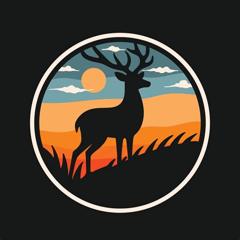 Deer Buck Stag Silhouette Sunset Logo Design 49546590 Vector Art At Vecteezy