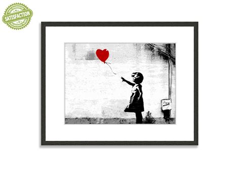 Banksy Poster Banksy Print Girl With Love Heart Etsy