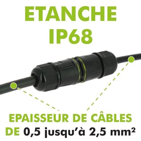 Lot De Connecteurs Tanches Automatique Ip Noir Fils