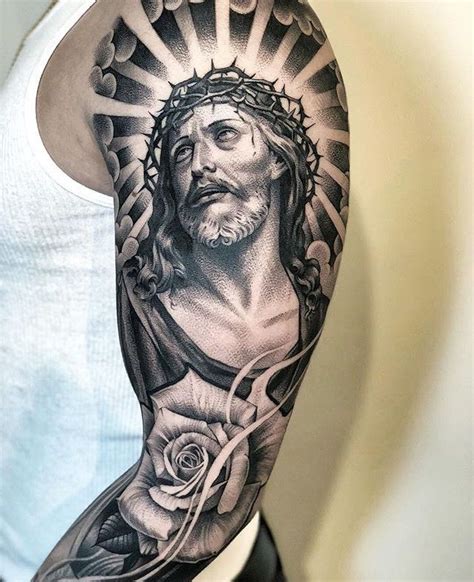 Ideas For Sleeve Jesus Tattoo Jesus Tattoo Sleeve Jesus Tattoo Design