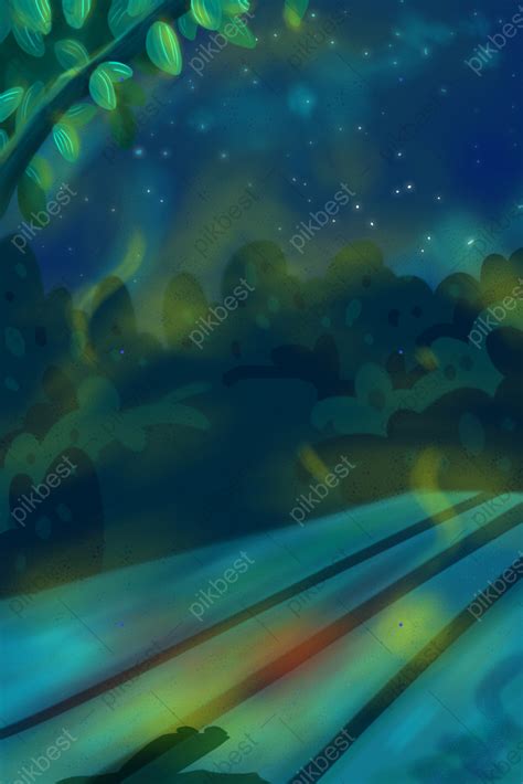 Cartoon Night Forest Background Backgrounds | PSD Free Download - Pikbest