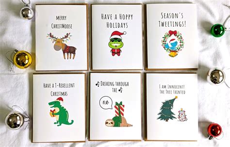 Funny Christmas Card, Holiday Greeting Set, Funny Christmas Card Pack, Christmas Cards Pack of 6 ...