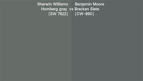 Sherwin Williams Homberg Gray SW 7622 Vs Benjamin Moore Bracken Slate