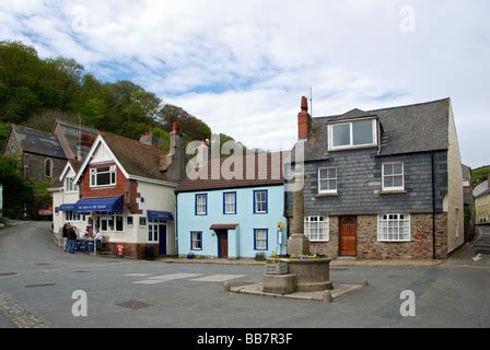 the village square at cawsand in cornwall, uk Stock Photo - Alamy